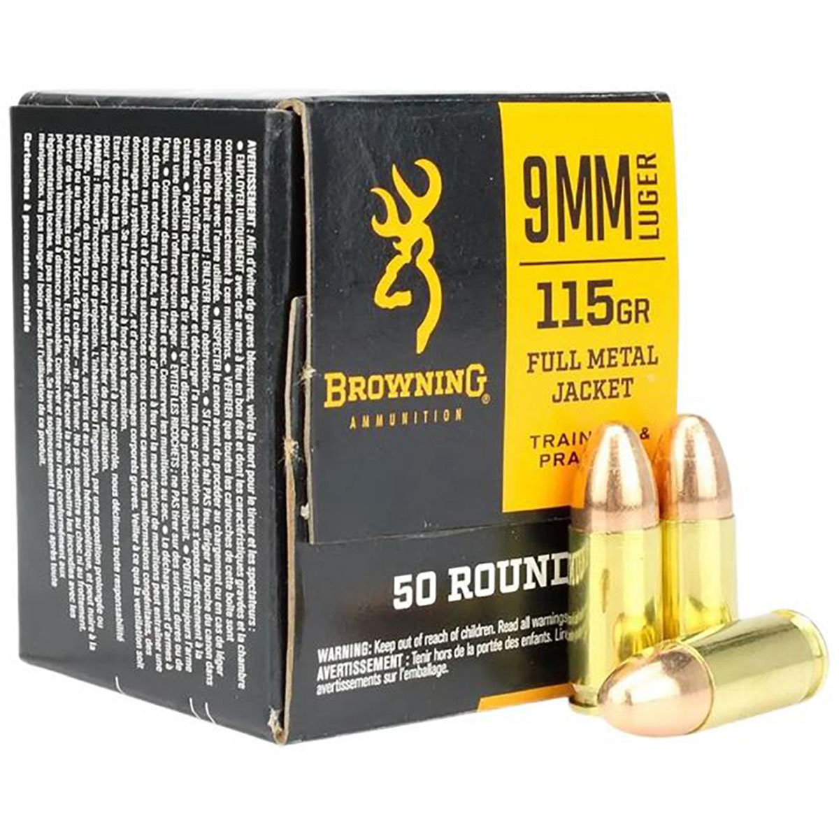 BROWNING AMMUNITION 9mm Luger 124gr Full Metal Jacket 150/Box