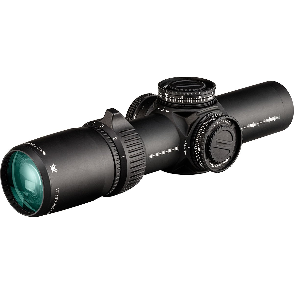 AMG 1-10x24mm FFP Illuminated EBR-9 MRAD Ret Rifle Scope BLK