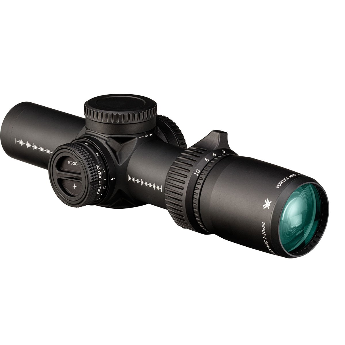 AMG 1-10x24mm FFP Illuminated EBR-9 MRAD Ret Rifle Scope BLK