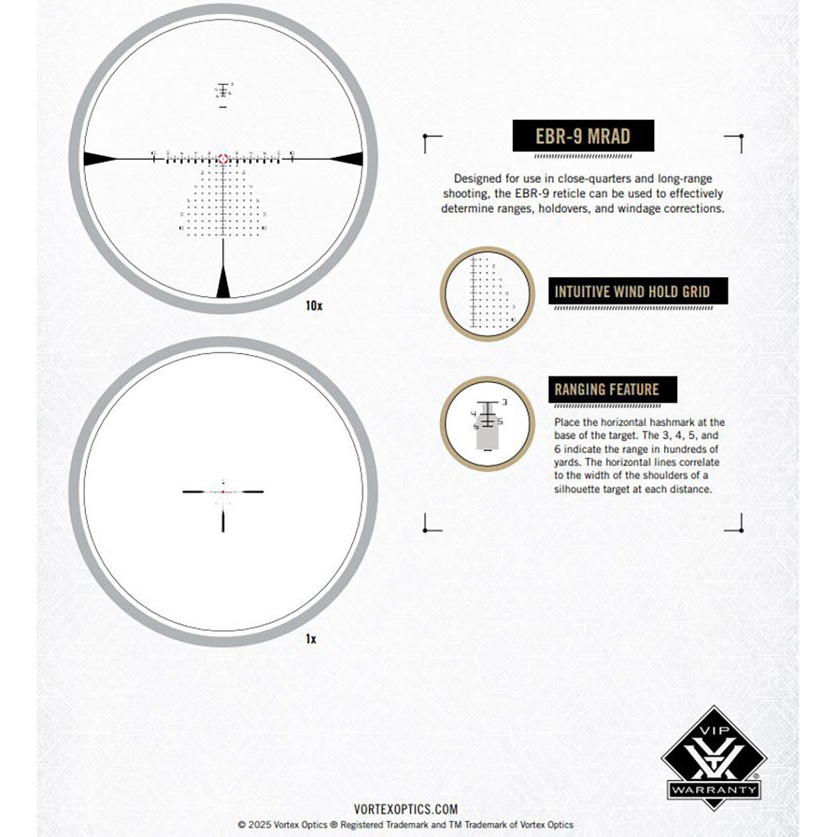 AMG 1-10x24mm FFP Illuminated EBR-9 MRAD Ret Rifle Scope BLK