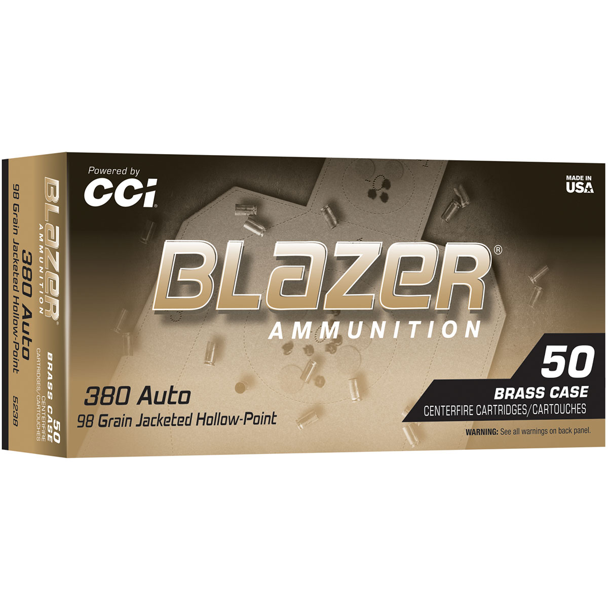 CCI Blazer Brass 380 Auto 98gr JHP 920 FPS 50/Box