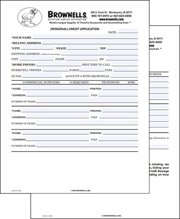 Personal Credit Application Form.