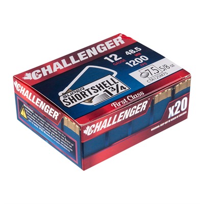 Challenger Super Shortshell 1-3/4 12 ga - Choice of #7.5, #4 Buck or 3/4 oz. Slug