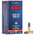 QUIET-22 AMMO 22 LONG RIFLE 40GR LEAD ROUND NOSE