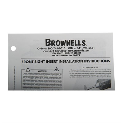 Brownells Sight Insert Kit - Instuctions