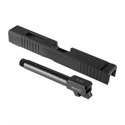 Brownells 19ls Slide & Barrel Kit For Glock - 19ls Iron Sight Window Sld & Bbl Kit, Thd