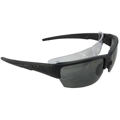 Wiley X Eyewear Saint Shooting Glasses - Clear, Gray Saint Shooting Glasses Black
