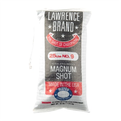 Lawrence Brand Shot - #9 Magnum Lead Shot 25 Lbs/Bag