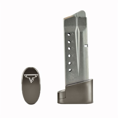 Taran Tactical Innovations Magazine Extension For Smith & Wesson M&P Shields - Magazine Extension +1/2 Rounds M&P Shields Titanium Grey