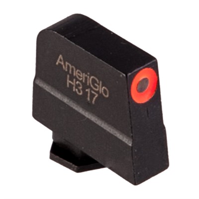Ameriglo Pro Glo Tritium Round Front Sight For Glock Green Tritium Orange Round Outline Front .365"h .125"w in USA Specification