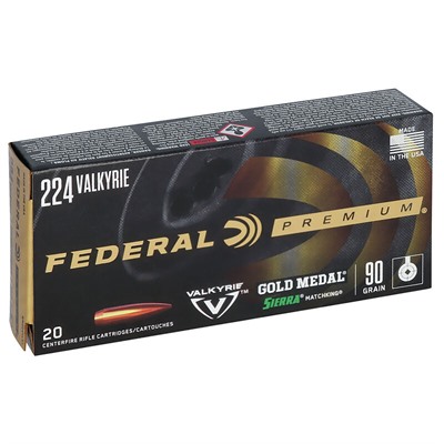 Federal Gold Medal Sierra Matchking Ammo 224 Valkyrie 90gr Hpbt - 224 Valkyrie 90gr Hollow Point Boat Tail 20/Box