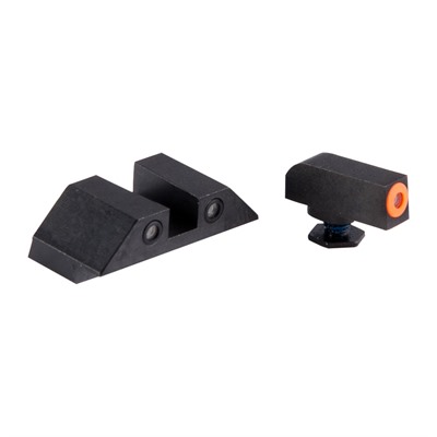 Night Fision Perfect Dot Tritium Night Sights For Glock - Glock 17/19/33/46 Orange Front & Black Square Notch Rear