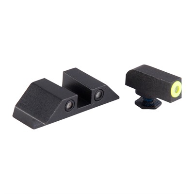 Night Fision Perfect Dot Tritium Night Sights For Glock - Glock 17/19/33/46 Yellow Front & Black Square Notch Rear