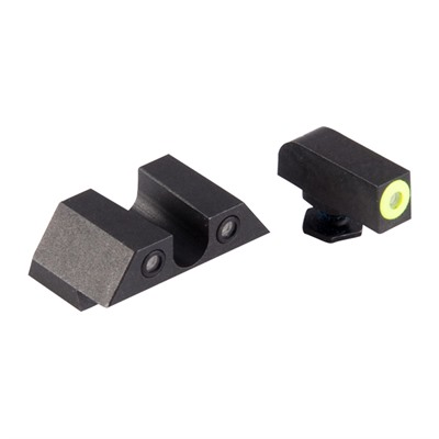 Night Fision Perfect Dot Tritium Night Sights For Glock - Glock 42/43 Yellow Front & Black U Notch Rear