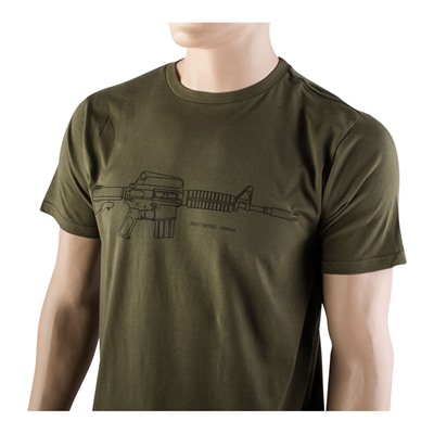Brownells Fine Cotton Retro Carbine T-Shirts - Fine Cotton Retro Carbine T-Shirt Small Green