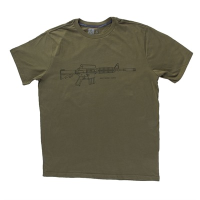 Brownells Fine Cotton Retro Carbine T-Shirts - Fine Cotton Retro Carbine T-Shirt 2x-Large Green