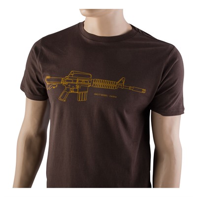 Brownells Fine Cotton Retro Carbine T-Shirts - Fine Cotton Retro Carbine T-Shirt Small Brown