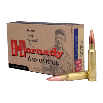 Hornady Match 308 Winchester Hollow Point Boat Tail Ammo - 308 Winchester 178gr Hollow Point Boat Tail 20/Box