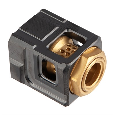 Cgs Suppressors Cube Compensator For Glock - Qube Compensator 9mm, 1/2x28, Blk/Gold