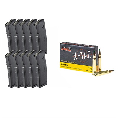Brownells X-Tac 5.56 Nato 62gr Penetrator Fmj 1000rd Case With 10x Pmags
