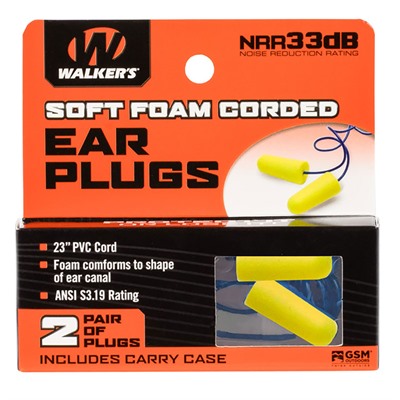 Walkers Game Ear Corded Foam Ear Plugs