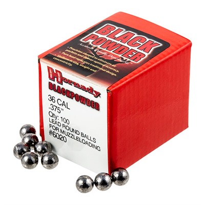 Hornady Round Ball Muzzleloading Bullets - 36 Cal .375 Lead Round Ball 100 Box