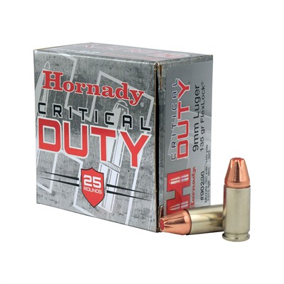Hornady Critical Duty Ammo 9mm Luger 135gr Flexlock 25/Box