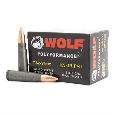 Wolf Polyformance 7.62x39mm 123 gr FMJ, 1,000-Rd Case