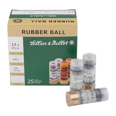 Sellier & Bellot 12 Gauge 2 5/8" 1 Rubber Ball Ammo 12 Gauge 2 5/8" 1 Rubber Ball 25/Box