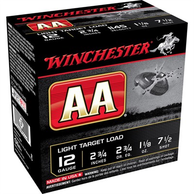 Winchester Aa Light Target Ammo 12 Gauge 2 3/4" 1 1/8 Oz #7.5 Shot 25/Box