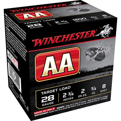 Winchester Aa Target Ammo 28 Gauge 2 3/4" 3/4 Oz #8 Shot 25/Box
