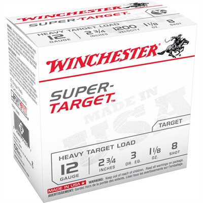 Winchester Super Target Ammo 12 Gauge 2 3/4" 1 1/8 Oz #8 Shot 25/Box Type TRGT12M8