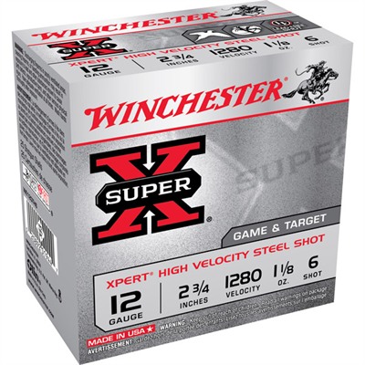 Winchester Super X Game & Target Ammo 12 Gauge 2 3/4" 1 1/8 Oz #6 Shot 25/Box
