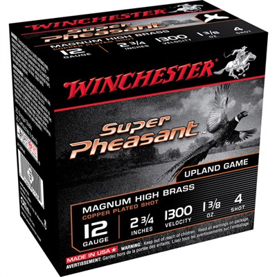 Winchester Super Pheasant Ammo 12 Gauge 2 3/4" 1 3/8 Oz #4 Shot 25/Box