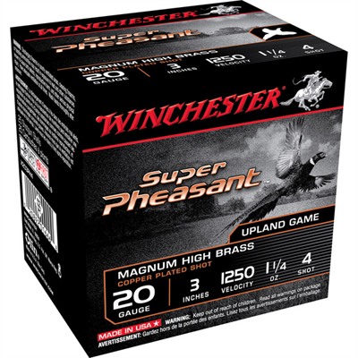 Winchester Super Pheasant Ammo 20 Gauge 3" 1 1/4 Oz #4 Shot 25/Box