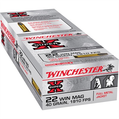Winchester Super-X Ammo 22 Magnum (Wmr) 40gr Full Metal Jacket