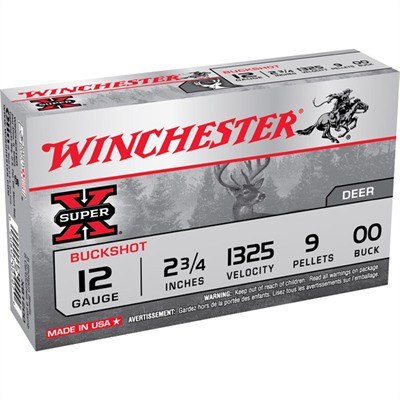 Winchester Super X Buckshot Ammo 12 Gauge 2 3/4" #00 Shot 12 Gauge 2 3/4" 9 Pellets #00 Shot 15/Box