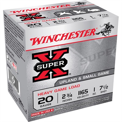 Winchester Super X Heavy Game Load Ammo 20 Gauge 2 3/4" 1 Oz #7.5 Shot 25/Box USA & Canada