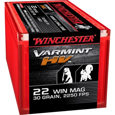 Winchester Varmint Hv Ammo 22 Magnum (Wmr) 30gr V-Max