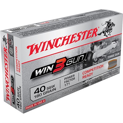 Winchester Win 3 Gun Ammo 40 S&W 180gr Beb 40 S&W 180gr Brass Enclosed Base 50/Box