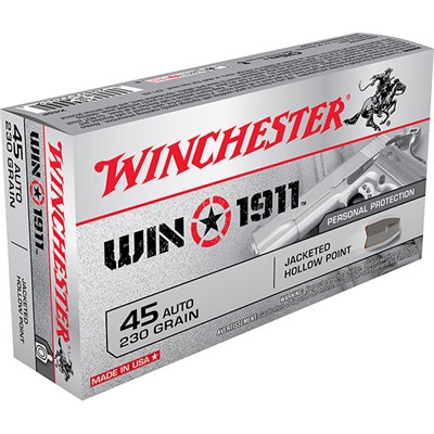 Winchester Win 1911 Ammo 45 Acp 230gr Jhp 45 Auto 230gr Jacketed Hollow Point 50/Box