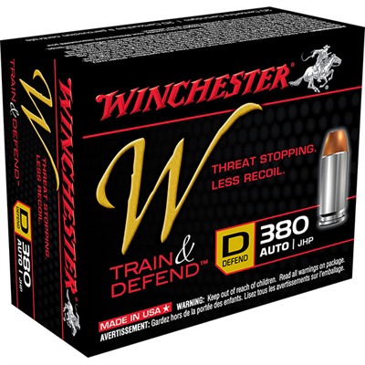 Winchester Train & Defend Ammo 380 Auto 95gr Jhp 380 Auto 95gr Jacketed Hollow Point 20/Box