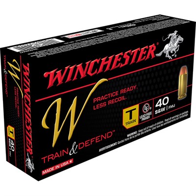 Winchester Train & Defend Ammo 40 S&W 180gr Fmj 40 S&W 180gr Full Metal Jacket 500/Case