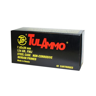 Tulammo Usa Steel Case Ammo 7 62x39mm 124gr Fmj 7 62x39mm 124gr Full Metal Jacket 40 Box