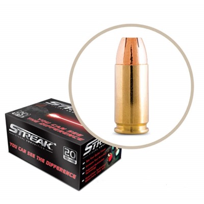 Ammo Incorporated Streak Cold Tracer 9mm Luger Ammo 9mm Luger 115gr Jhp Red Tracer 20/Box in USA Specification