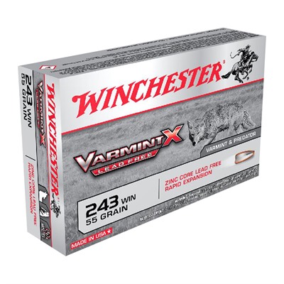 Winchester Varmint X Lead Free 243 Winchester Ammo - 243 Winchester 55gr Hollow Point 20/Box