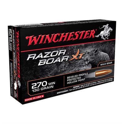 Winchester Razor Boar Xt Lead Free 270 Winchester Ammo - 270 Winchester 130gr Beveled Profile Protected Hp 20/Box