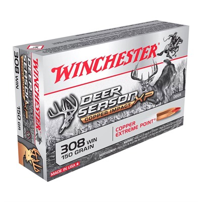 Winchester Deer Season Xp Copper Impact 308 Winchester Ammo 308 Winchester 150gr Extreme Point Polymer Tip 20 Box