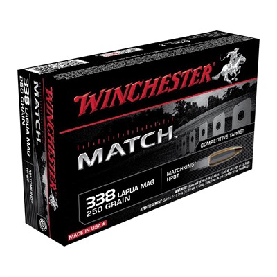 Winchester Match 338 Lapua Magnum Ammo - 338 Lapua Magnum 250gr Sierra Matchking Hpbt 20/Box