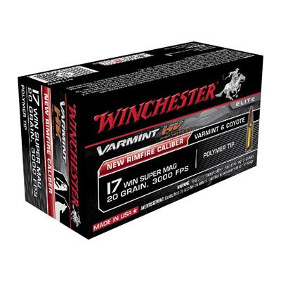 Winchester Varmint High Velocity 17 Winchester Super Magnum Ammo - 17 Wsm 20gr Polymer Tip 50/Box